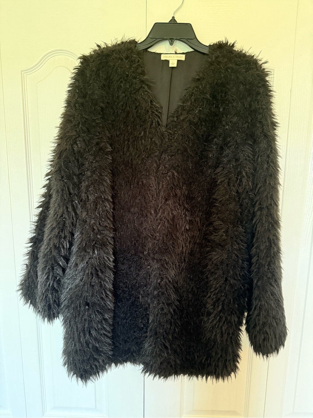 Chelsea & Violet Black Faux Fur Teddy Jacket